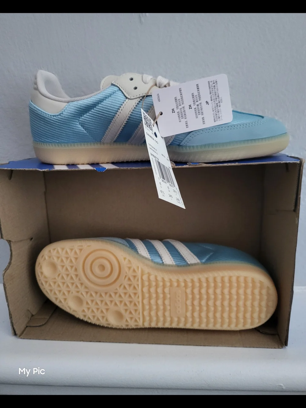 Adidas Men Samba OG Light Blue & Cream Sneakers